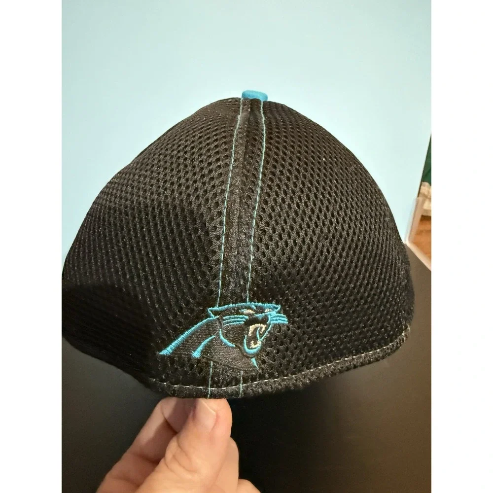 Carolina Panthers Hat Fitted Mens Small Medium Blue Black New Era Football Cap